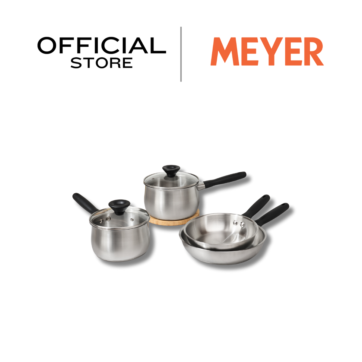 MEYER LUNA ชุดเครื่องครัวหม้อและกระทะสแตนเลส จำนวน 6 ชิ้น (71808-T)