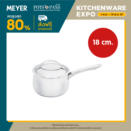 MEYER BELLA CLASSICO หม้อมีด้ามจับสแตนเลส มาพร้อมฝาปิด ขนาด 18 ซม. SAUCEPAN (73286-T)