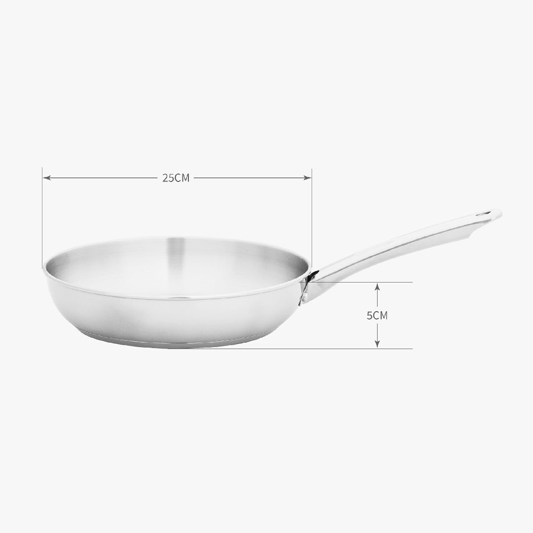 MEYER BELLA CLASSICO กระทะทอดสแตนเลสทรงแบน ขนาด 24 ซม. SKILLET (73921-T)