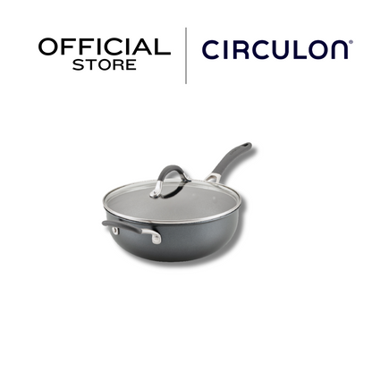 CIRCULON A1-Series เครื่องครัวอลูมิเนียมเคลือบผิวลื่น หม้อด้าม ขนาด 26 ซม./4.25 ลิตร พร้อมฝาแก้ว