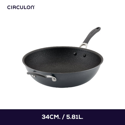 CIRCULON A1-SERIES เครื่องครัวอลูมิเนียมเคลือบผิวลื่น กระทะทรงลึก ขนาด 34 ซม. /13.25 นิ้ว (81829-T)