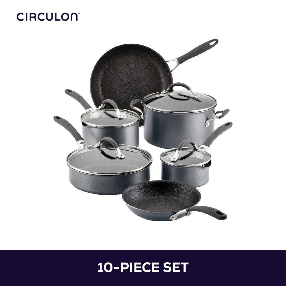 CIRCULON A1-Series ชุดเครื่องครัวอลูมิเนียมเคลือบผิวลื่น 10 ชิ้น