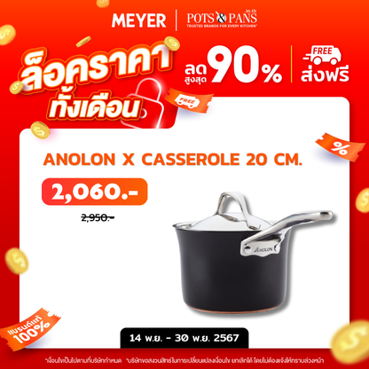 ANOLON NOUVELLE COPPER LUXE ONYX หม้อด้าม ขนาด 20 ซ.ม./3.3 ลิตร STRAINING SAUCEPAN (83880-T)