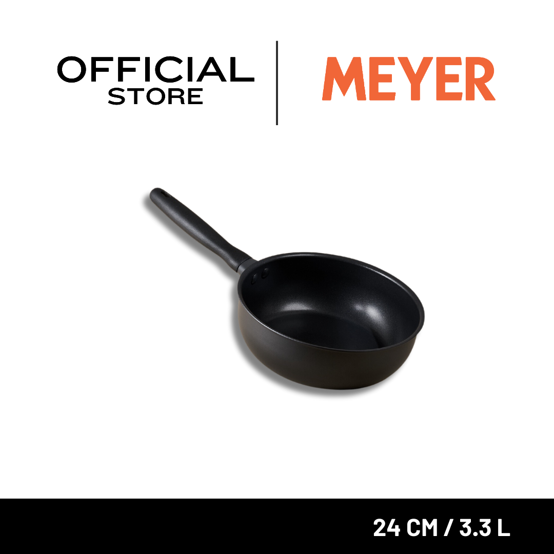 MEYER MIDNIGHT กระทะเคลือบ hard-anodize 24 ซม./3.3 ลิตร Saucier (85091-TE12)