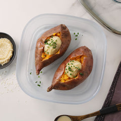 Sweet Potatoes with Miso Tahini Butter