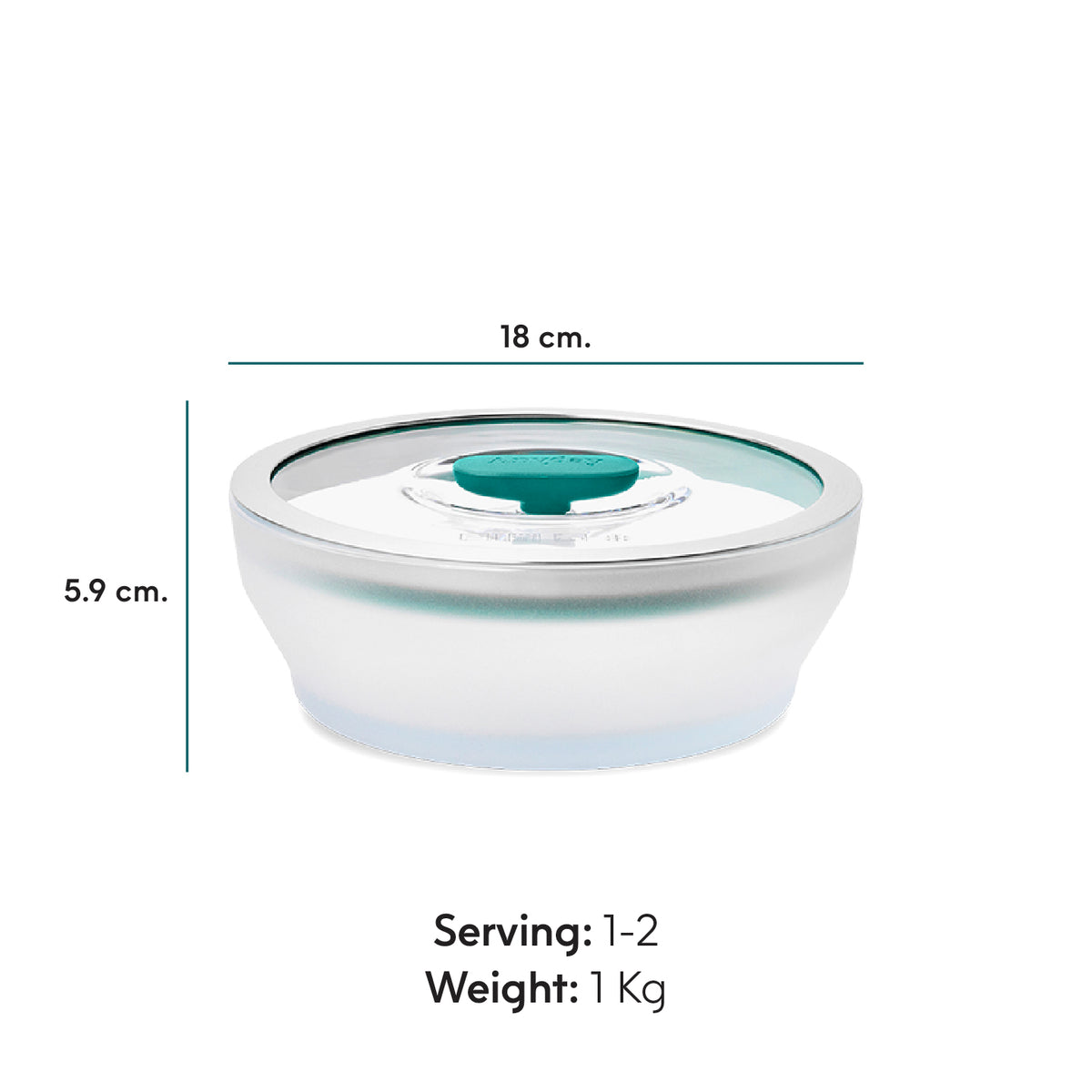 ANYDAY ชามแก้ว borosilicate ทำอาหารได้ด้วยไมโครเวฟ เตาอบ มีฝาปิด สูญญากาศ ถนอมอาหาร
