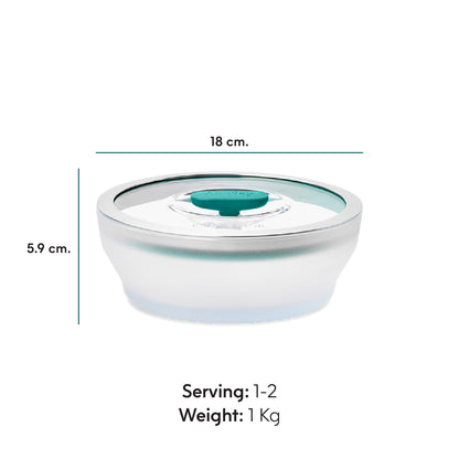 ANYDAY ชามแก้ว borosilicate ทำอาหารได้ด้วยไมโครเวฟ เตาอบ มีฝาปิด สูญญากาศ ถนอมอาหาร
