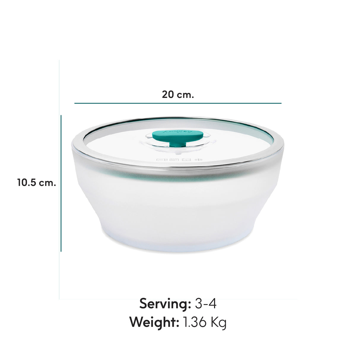 ANYDAY ชามแก้ว borosilicate ทำอาหารได้ด้วยไมโครเวฟ เตาอบ มีฝาปิด สูญญากาศ ถนอมอาหาร
