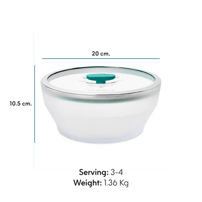 ANYDAY ชามแก้ว borosilicate ทำอาหารได้ด้วยไมโครเวฟ เตาอบ มีฝาปิด สูญญากาศ ถนอมอาหาร