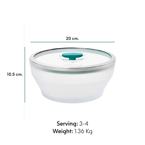 ANYDAY ชามแก้ว borosilicate ทำอาหารได้ด้วยไมโครเวฟ เตาอบ มีฝาปิด สูญญากาศ ถนอมอาหาร