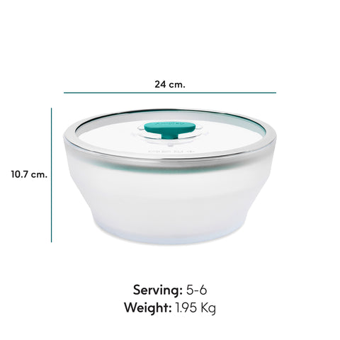 ANYDAY ชามแก้ว borosilicate ทำอาหารได้ด้วยไมโครเวฟ เตาอบ มีฝาปิด สูญญากาศ ถนอมอาหาร