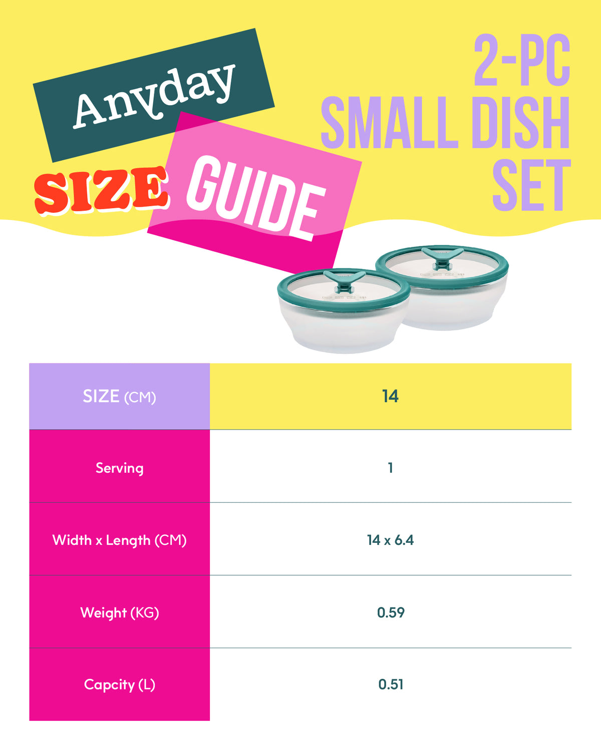 ANYDAY เซตชามแก้ว borosilicate ทำอาหารได้ด้วยไมโครเวฟ เตาอบ มีฝาปิด สูญญากาศ ถนอมอาหาร