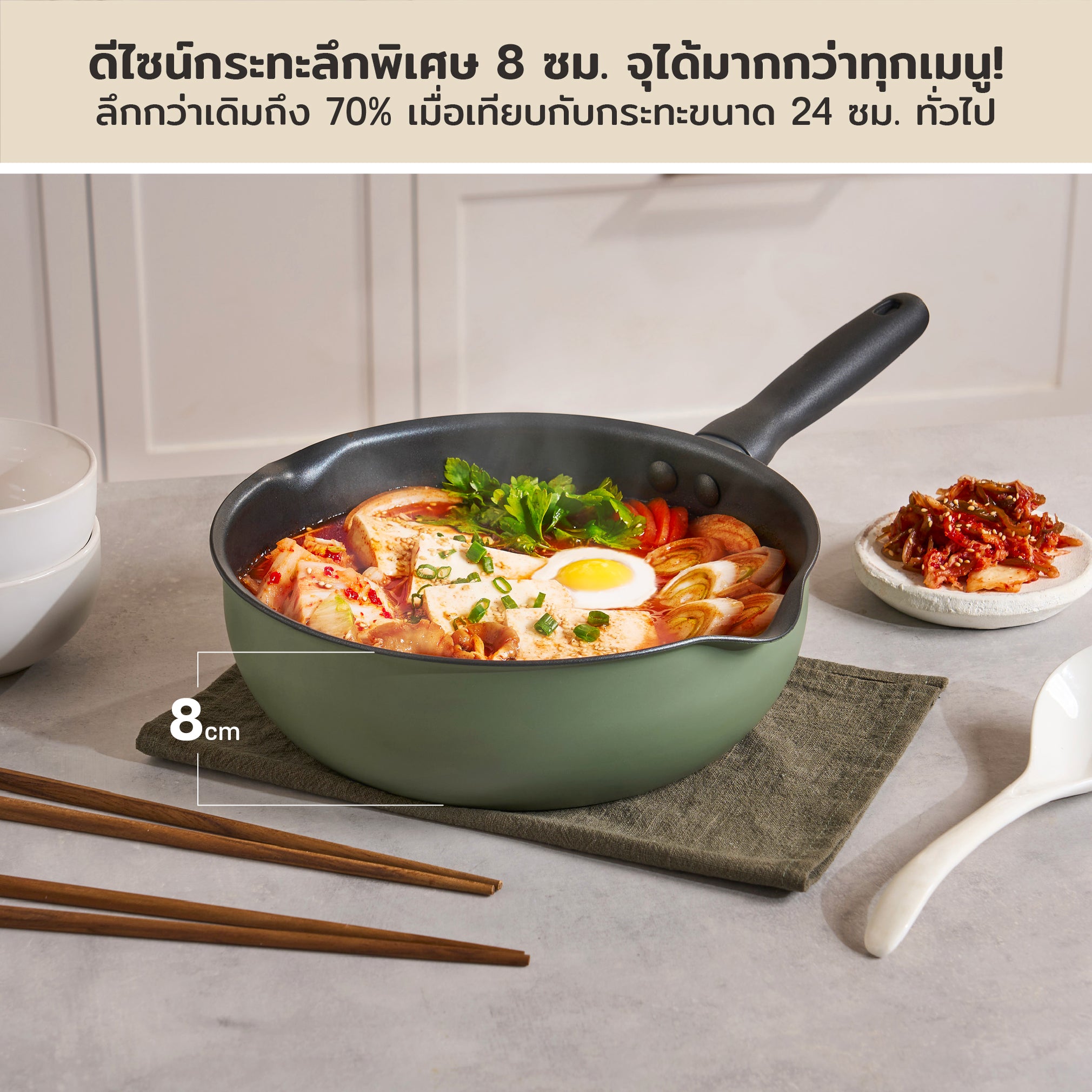 MEYER Multi-Pan 6-in-1 กระทะอเนกประสงค์ 24 ซม. เคลือบผิวลื่น ใช้ได้กับทุกเตา มี2สี
