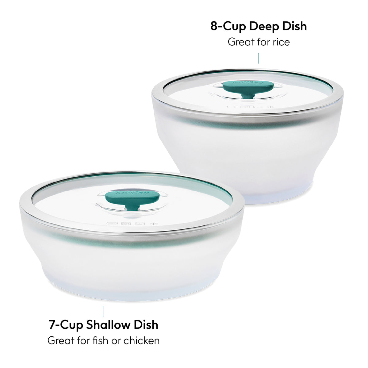 ANYDAY เซตชามแก้ว borosilicate ทำอาหารได้ด้วยไมโครเวฟ เตาอบ มีฝาปิด สูญญากาศ ถนอมอาหาร
