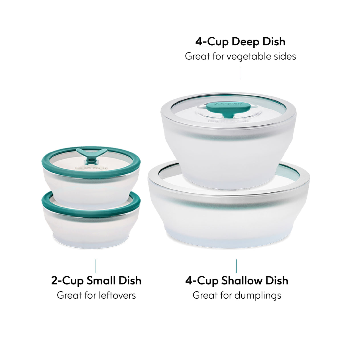ANYDAY เซตชามแก้ว borosilicate ทำอาหารได้ด้วยไมโครเวฟ เตาอบ มีฝาปิด สูญญากาศ ถนอมอาหาร