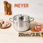 MEYER WHITE STEEL เครื่องครัวสเตนเลส สตีล หม้อสองหูขนาด 20 ซม./ 3.8 ลิตร พร้อมฝาแก้ว(71503-T)