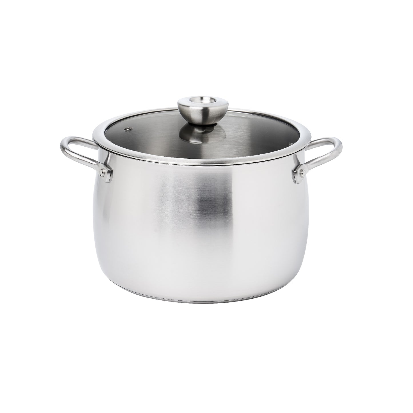 MEYER WHITE STEEL เครื่องครัวสเตนเลส สตีล หม้อสองหูขนาด 24 ซม./ 7.6 ลิตร พร้อมฝาแก้ว(71504-T)