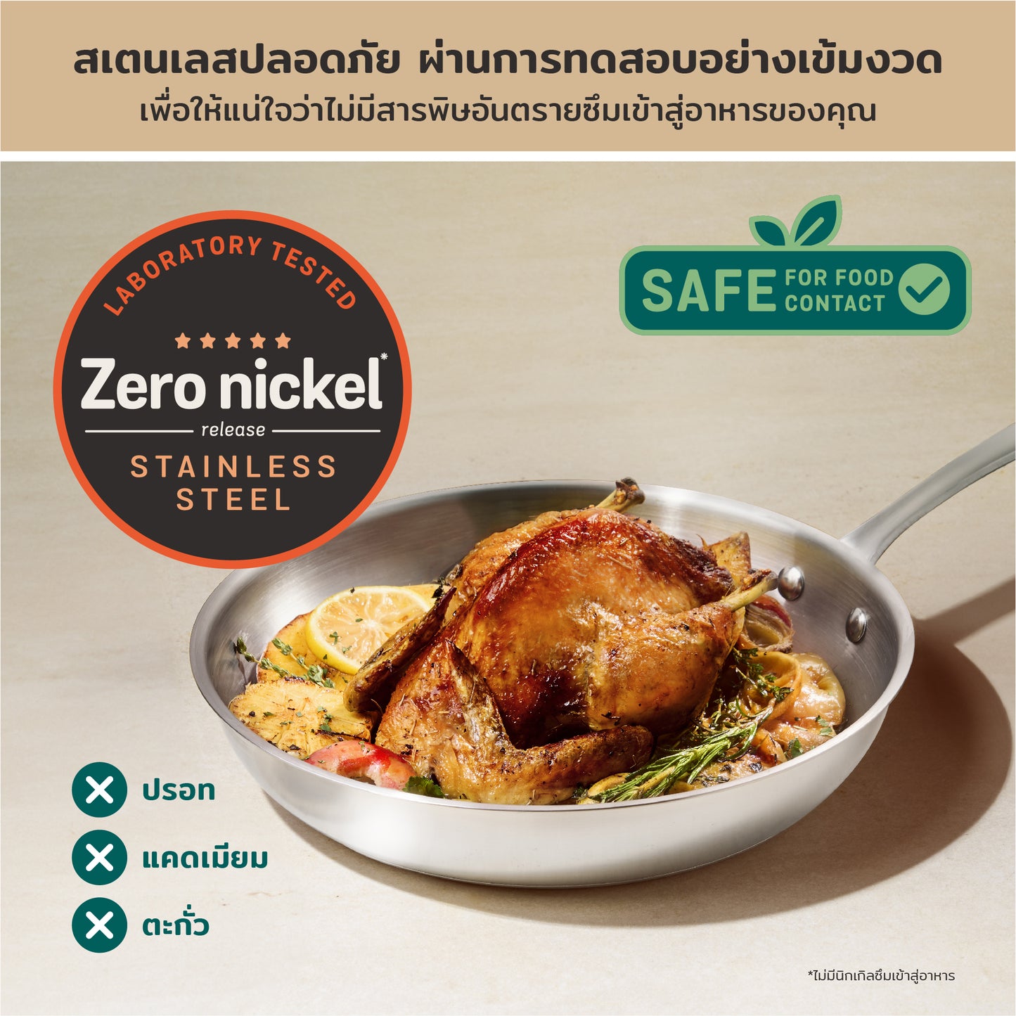MEYER WHITE STEEL เครื่องครัวสเตนเลส สตีล กระทะทรงตื้น ขนาด 28 ซม./ 11 นิ้ว  (71507-T)