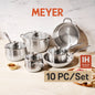 MEYER WHITE STEEL ชุดเครื่องครัวสเตนเลส สตีล 10 ชิ้น (71509-T)