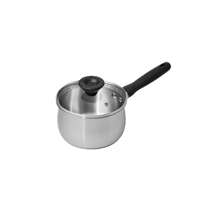 MEYER LUNA SS เครื่องครัวสเตนเลส สตีล หม้อด้ามขนาด 16 ซม./ 1.9 ลิตร พร้อมฝาแก้ว(71794-T)