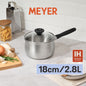 MEYER LUNA SS เครื่องครัวสเตนเลส สตีล หม้อด้ามขนาด 18 ซม./ 2.8 ลิตร พร้อมฝาแก้ว(71795-T)