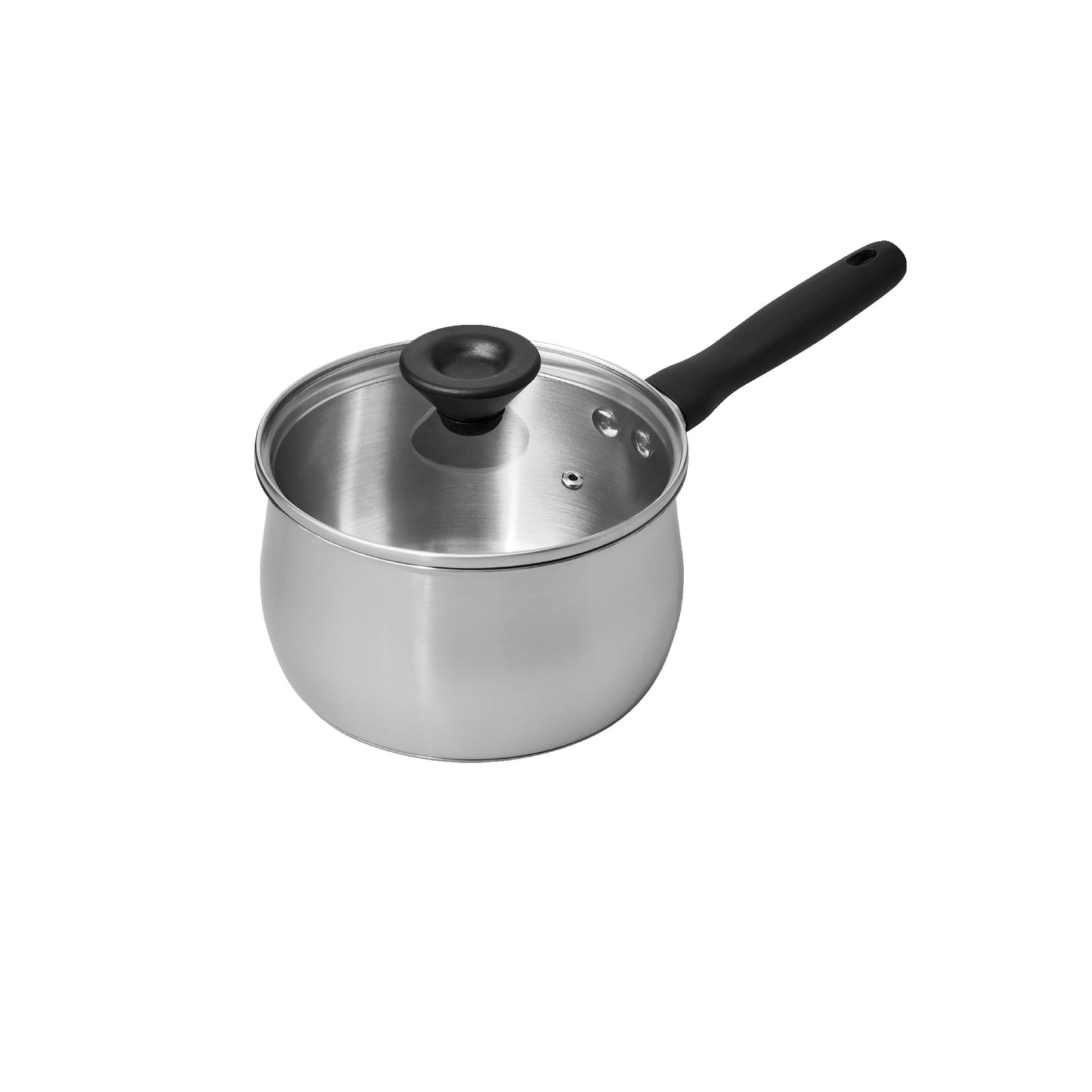 MEYER LUNA SS เครื่องครัวสเตนเลส สตีล หม้อด้ามขนาด 18 ซม./ 2.8 ลิตร พร้อมฝาแก้ว(71795-T)