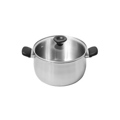 MEYER LUNA SS เครื่องครัวสเตนเลส สตีล หม้อสองหูขนาด 24 ซม./ 6.2 ลิตร พร้อมฝาแก้ว (71797-T)