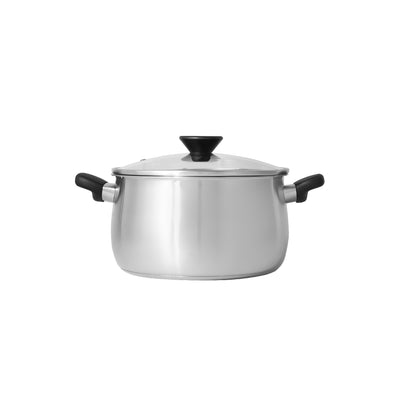 MEYER LUNA SS เครื่องครัวสเตนเลส สตีล หม้อสองหูขนาด 24 ซม./ 6.2 ลิตร พร้อมฝาแก้ว (71797-T)