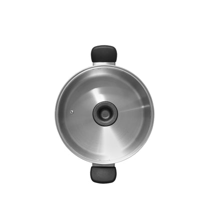 MEYER LUNA SS เครื่องครัวสเตนเลส สตีล หม้อสองหูขนาด 24 ซม./ 6.2 ลิตร พร้อมฝาแก้ว (71797-T)