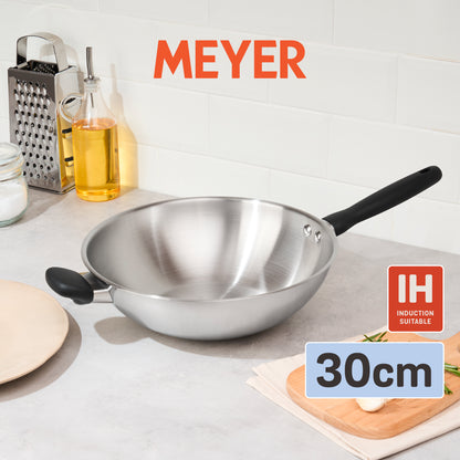 MEYER LUNA SS เครื่องครัวสเตนเลส สตีล กระทะทรงลึก ขนาด 30 ซม. /12 นิ้ว (71806-T)