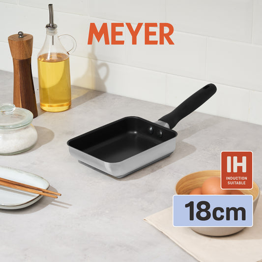 MEYER LUNA SS เครื่องครัวสแตนเลสเคลือบผิวลื่น กระทะด้ามไข้ม้วนขนาด 18 ซ.ม. (71809-C)