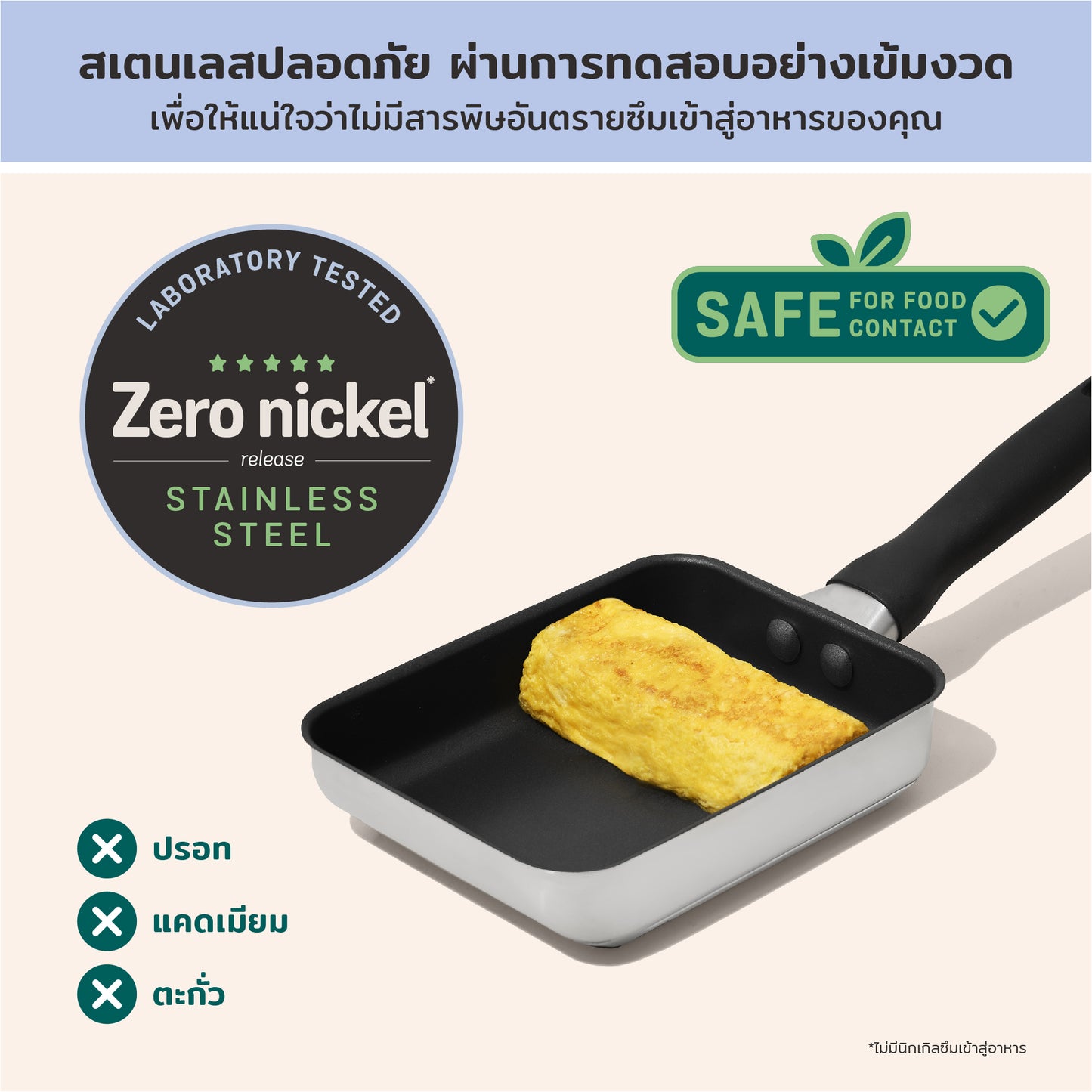 MEYER LUNA SS เครื่องครัวสแตนเลสเคลือบผิวลื่น กระทะด้ามไข้ม้วนขนาด 18 ซ.ม. (71809-C)