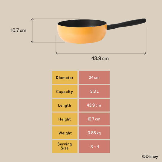 MEYER DISNEY EARTHEN กระทะเอนกประสงค์ขนาด 24 ซม./ 3.3 ลิตร (19143-C)