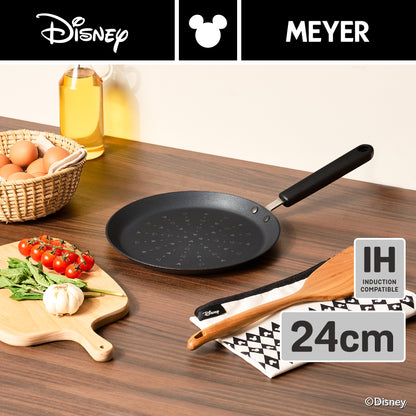 DISNEY MONOCHROME กระทะ ทรงแบน ทำเครป MEYER ขนาด 24 ซม. / 9.5 นิ้ว  Crepe pan ลายมิคกี้ เมาส์ ลิขสิทธิ์แท้ (18239-T)