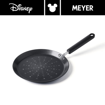 DISNEY MONOCHROME กระทะ ทรงแบน ทำเครป MEYER ขนาด 24 ซม. / 9.5 นิ้ว  Crepe pan ลายมิคกี้ เมาส์ ลิขสิทธิ์แท้ (18239-T)