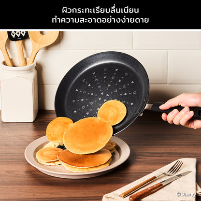 DISNEY MONOCHROME กระทะ ทรงแบน ทำเครป MEYER ขนาด 24 ซม. / 9.5 นิ้ว  Crepe pan ลายมิคกี้ เมาส์ ลิขสิทธิ์แท้ (18239-T)