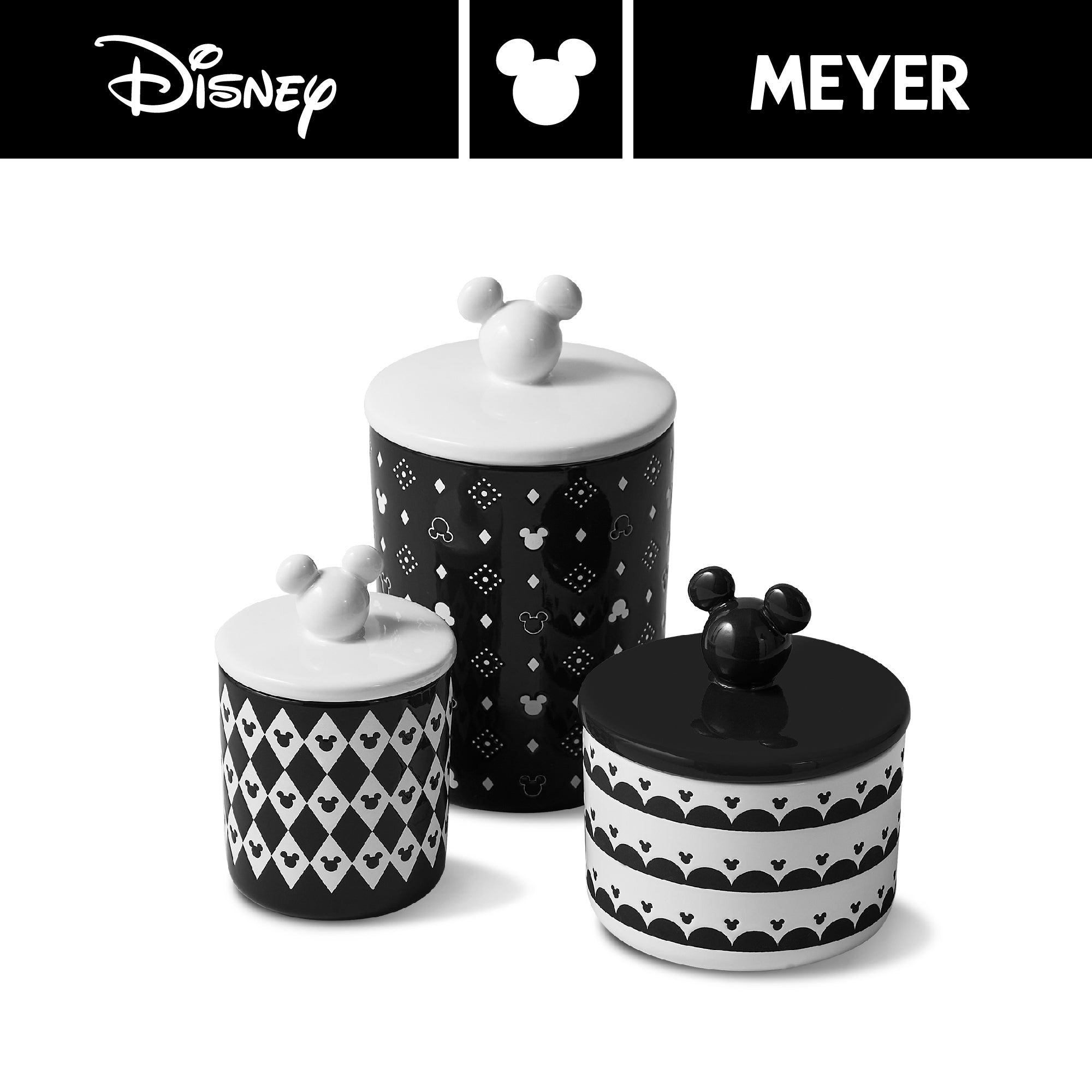 DISNEY MONOCHROME ชุดเซ็ตเซรามิก ลายมิคกี้ เมาส์ ลิขสิทธิ์แท้ 3 ชิ้น Ceramic set (48945-C)