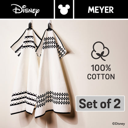 DISNEY MONOCHROME ชุดเซ็ตผ้าเช็ดจานคู่ มิคกี้ เมาส์ ลิขสิทธิ์แท้ Towels set (48954-C)