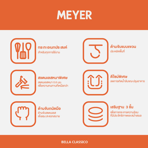Skillets & Frying Pans - Meyer - 77Sale, bestselling, bigsale, FRENCH SKILLET, Meyer - Bella Classico, payday, SKILLET, Special Sale - MEYER BELLA CLASSICO กระทะทอดสแตนเลสทรงแบน ขนาด 24 ซม. SKILLET  (73921-T) - PotsandPans.in.th