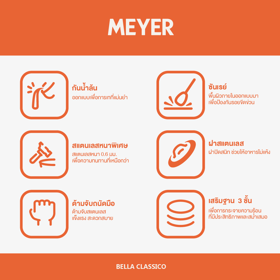 pots - Meyer - 77Sale, bestselling, bigsale, wok pans , Meyer - Bella Classico, payday, Special Sale - MEYER BELLA CLASSICO หม้อสแตนเลส มีด้ามจับ พร้อมฝาปิด ขนาด 14 ซม. SAUCIETTE (73284-T)