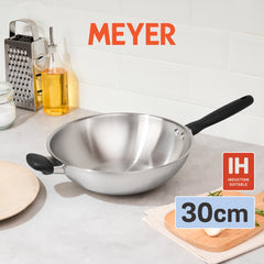 WOK Pans - Meyer - stainless-steel, bestselling, bigsale, Meyer - Luna, payday, Special Sale - MEYER LUNA กระทะสแตนเลสทรงลึก ขนาด 30 ซม. WOK PAN | PotsandPans