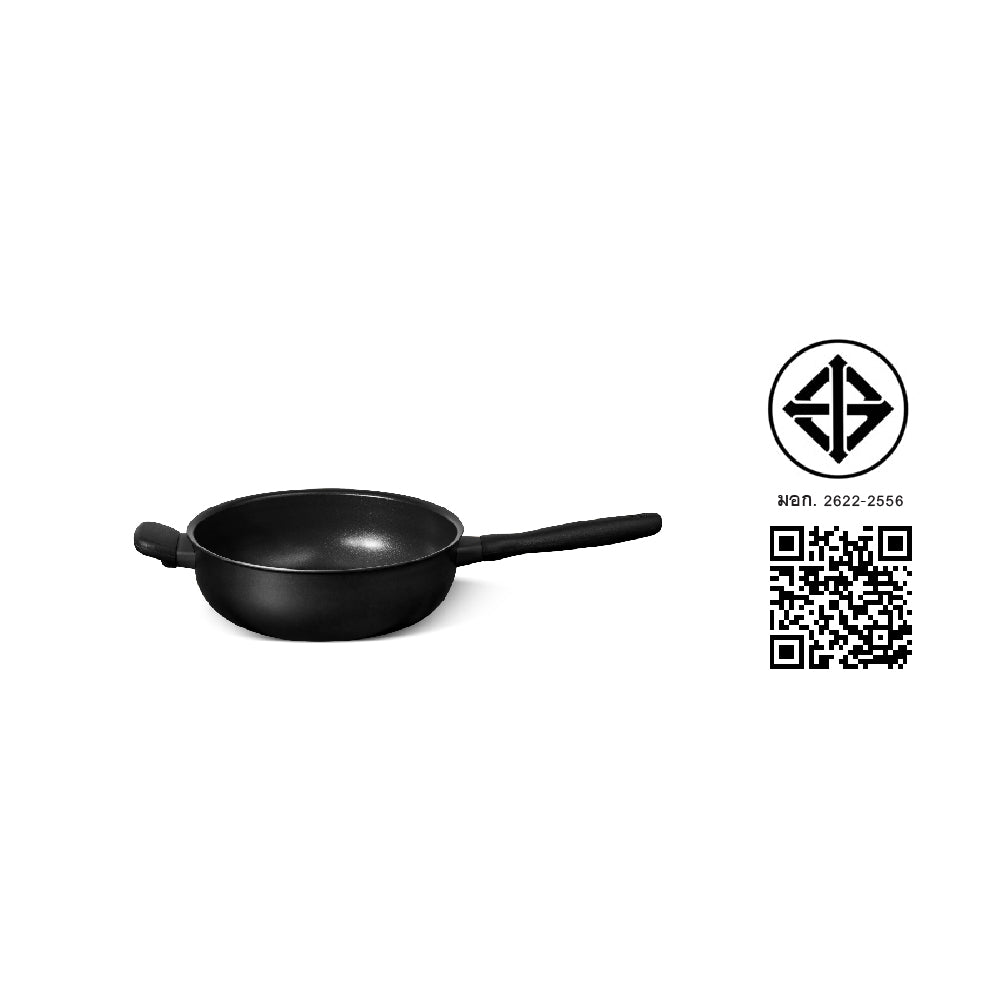 กระทะเทฟลอนสำหรับผัดและทอด MEYER MIDNIGHT กระทะเชฟอเนกประสงค์ hard-anodize ขนาด 26 ซม./4.3 ลิตร Chef's pan (85076-TE12) มีมอก. รับรอง