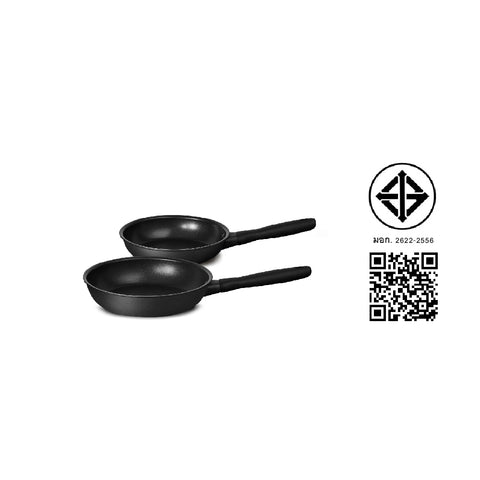 MEYER MIDNIGHT ชุดกระทะ hard-anodize ขนาด 20, 24 ซม. จับคู่ 2 ชิ้น Frypan set (85084-TE12) ปลอดภัย ผผ่านการรับรองจาก มอก.