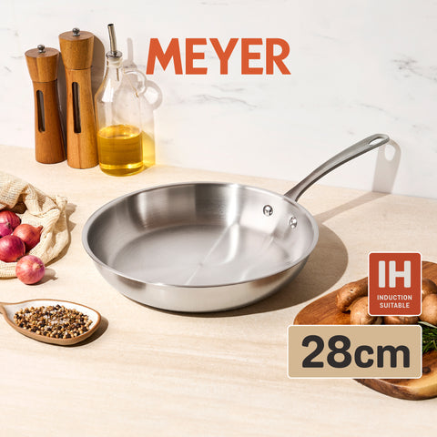 frypan - Meyer - stainless-steel, bestselling, bigsale, Meyer - white-steel, payday, Special Sale - MEYER white steel กระทะสแตนเลส ขนาด 28 ซม. | PotsandPans