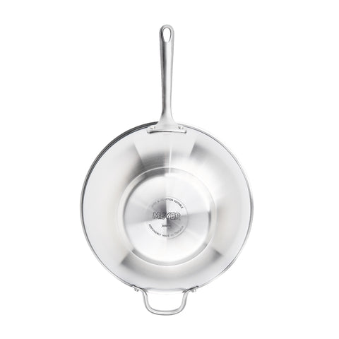 WOK Pans - Meyer - stainless-steel, bestselling, bigsale, Meyer - white-steel, payday, Special Sale - MEYER white steel กระทะสแตนเลสทรงลึก ขนาด 32 ซม. WOK PAN | PotsandPans