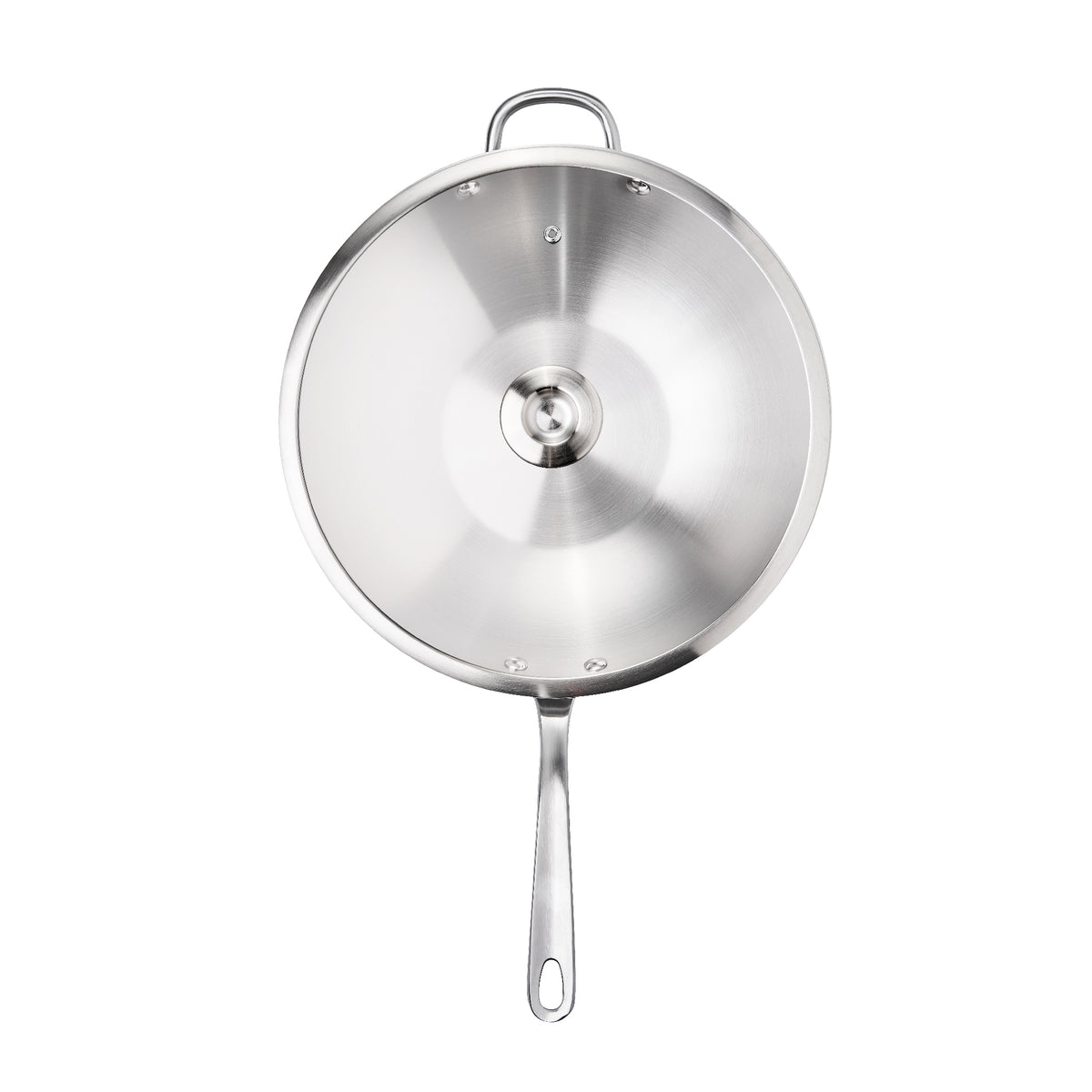 WOK Pans - Meyer - stainless-steel, bestselling, bigsale, Meyer - white-steel, payday, Special Sale - MEYER white steel กระทะสแตนเลสทรงลึก ขนาด 32 ซม. WOK PAN | PotsandPans