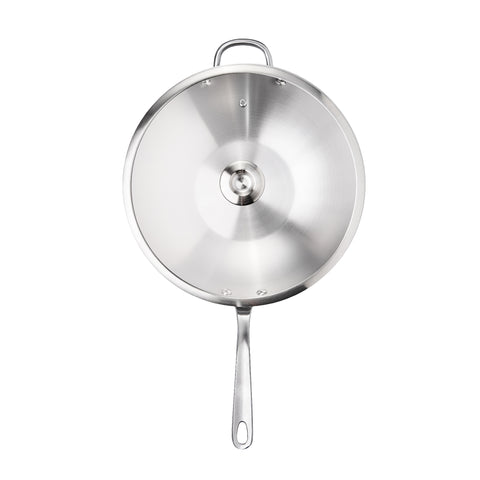 WOK Pans - Meyer - stainless-steel, bestselling, bigsale, Meyer - white-steel, payday, Special Sale - MEYER white steel กระทะสแตนเลสทรงลึก ขนาด 32 ซม. WOK PAN | PotsandPans
