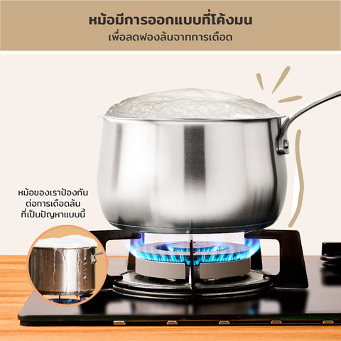 Pots - Meyer - stainless-steel, bestselling, bigsale, Meyer - white-steel, payday, Special Sale - MEYER white steel หม้อสแตนเลส ขนาด 18 ซม. | PotsandPans