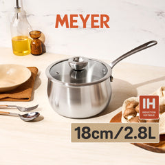 Pots - Meyer - stainless-steel, bestselling, bigsale, Meyer - white-steel, payday, Special Sale - MEYER white steel หม้อสแตนเลส ขนาด 18 ซม. | PotsandPans