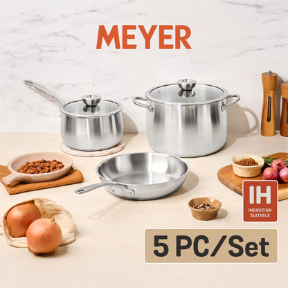 MEYER WHITE STEEL ชุดเครื่องครัวสเตนเลส สตีล 5 ชิ้น (71510-T)